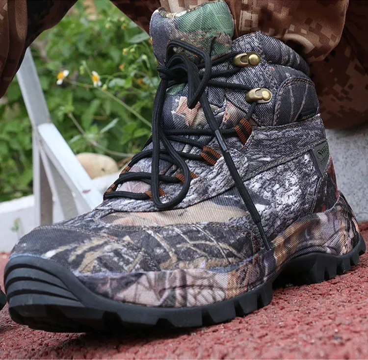 Men’s Side Zip Outdoor Training Camouflage Army Boots | 002