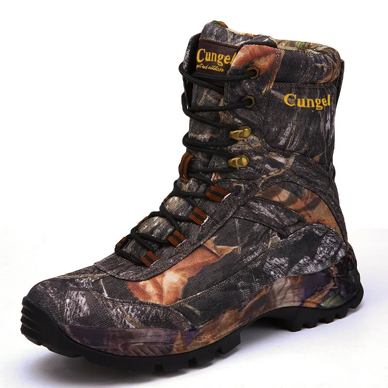 Men’s Side Zip Outdoor Training Camouflage Army Boots | 002