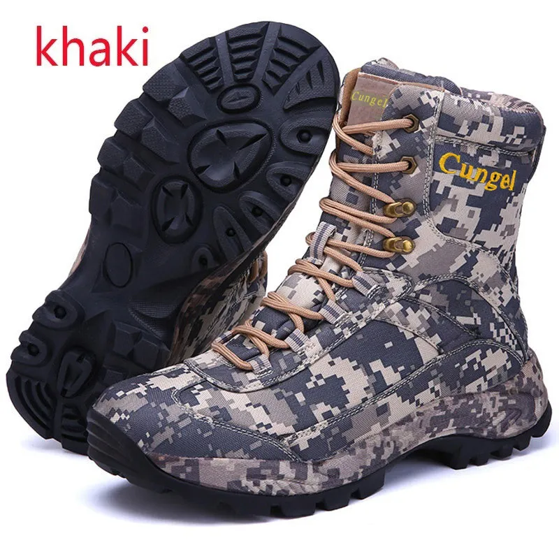 Men’s Side Zip Outdoor Training Camouflage Army Boots | 002