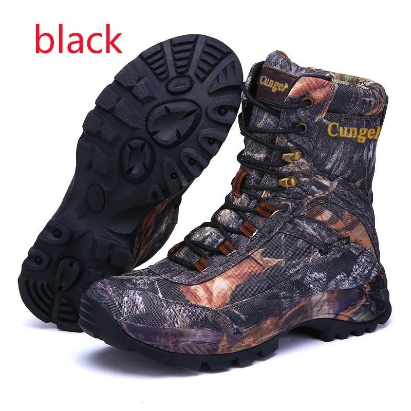 Men’s Side Zip Outdoor Training Camouflage Army Boots | 002