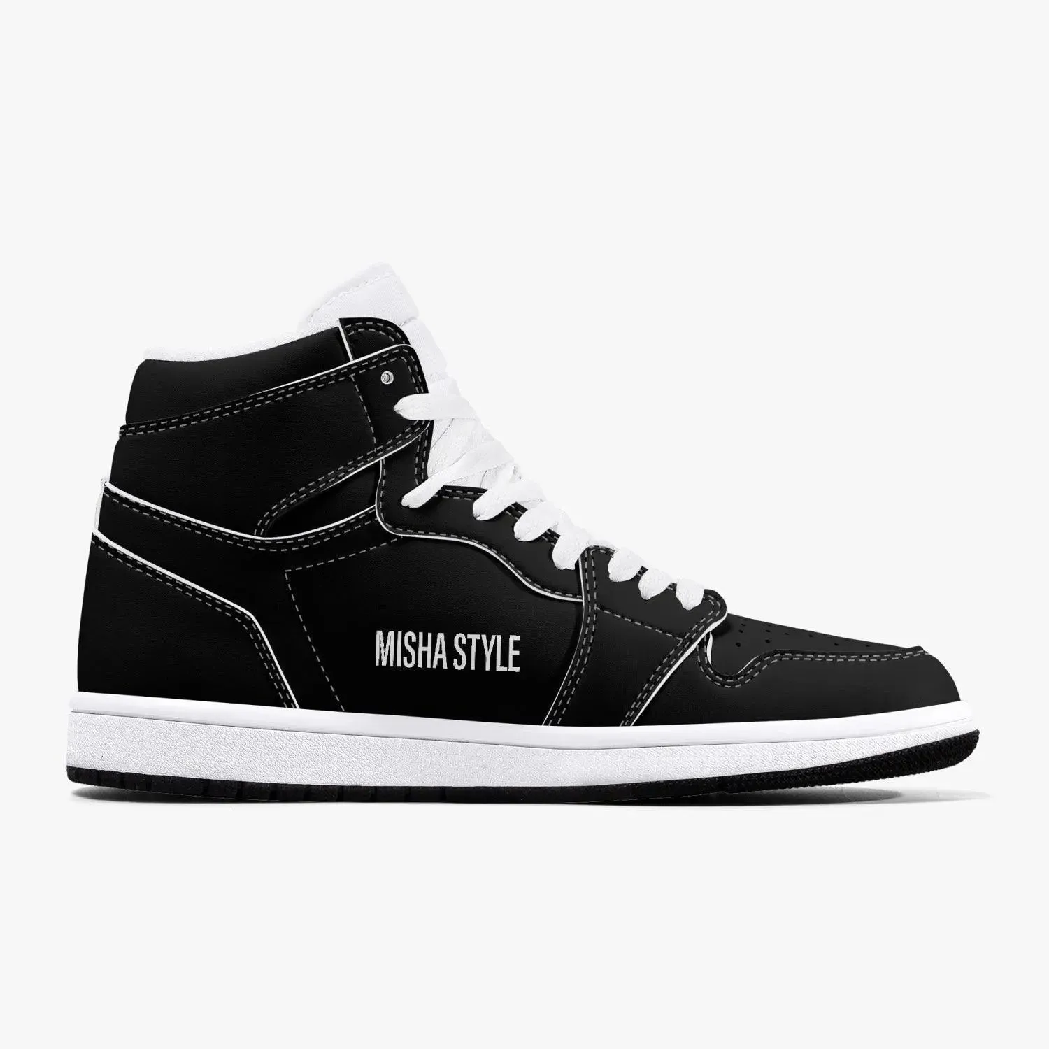 Misha Black High-Top Leather Sneakers