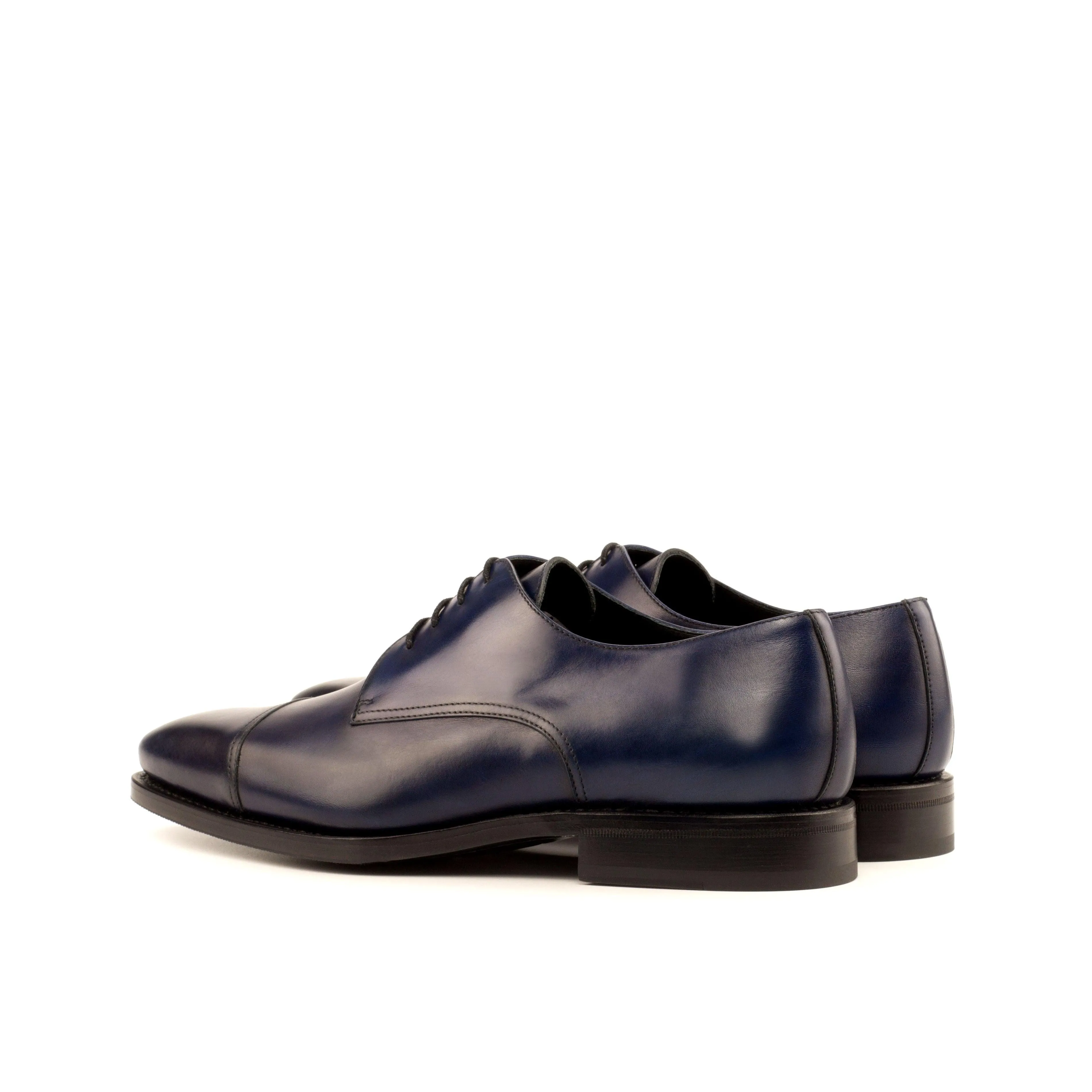 Navy Calf Leather Derby Shoes