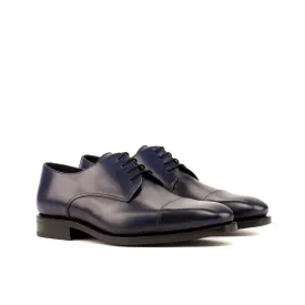 Navy Calf Leather Derby Shoes