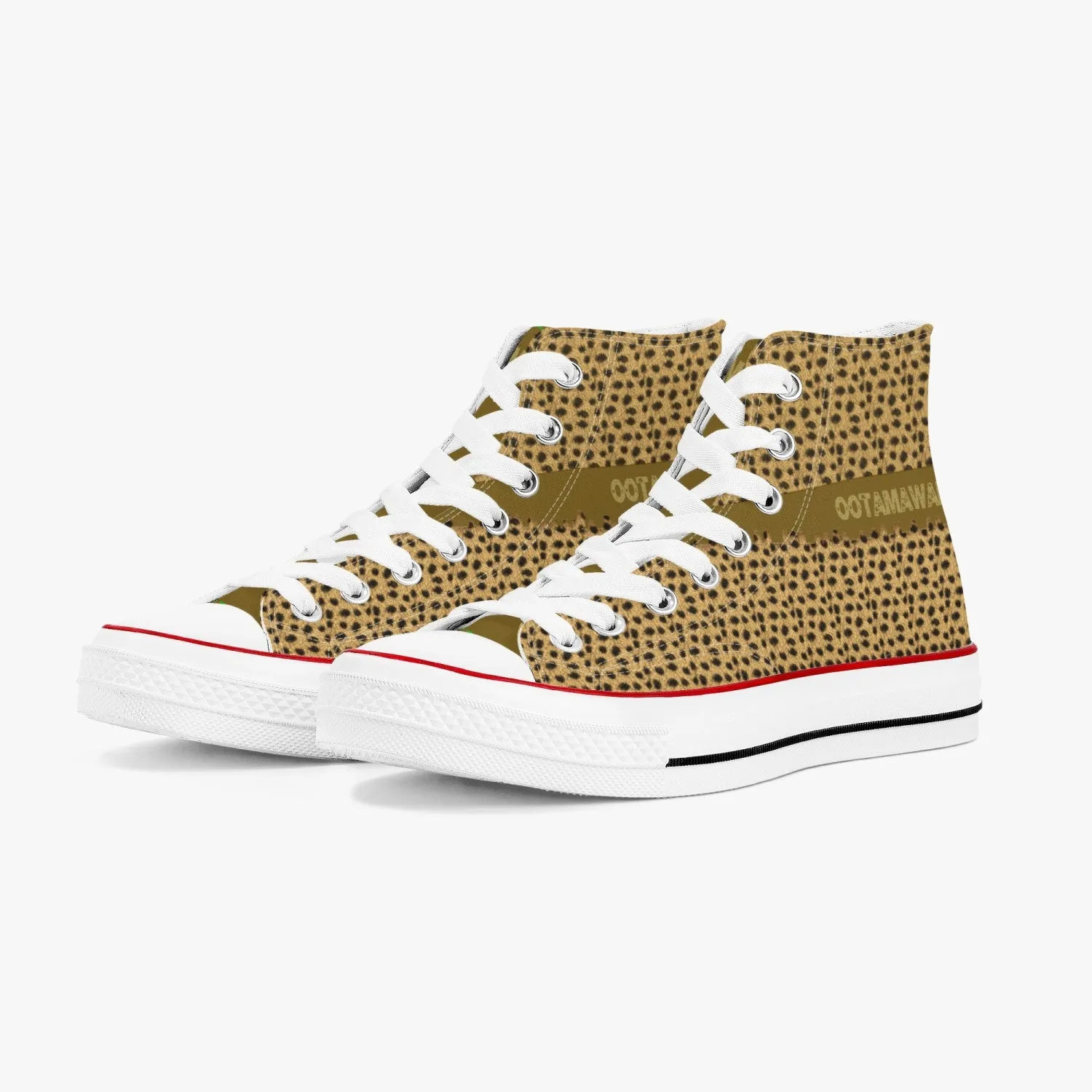 New High-Top Canvas Shoes - Animal Print