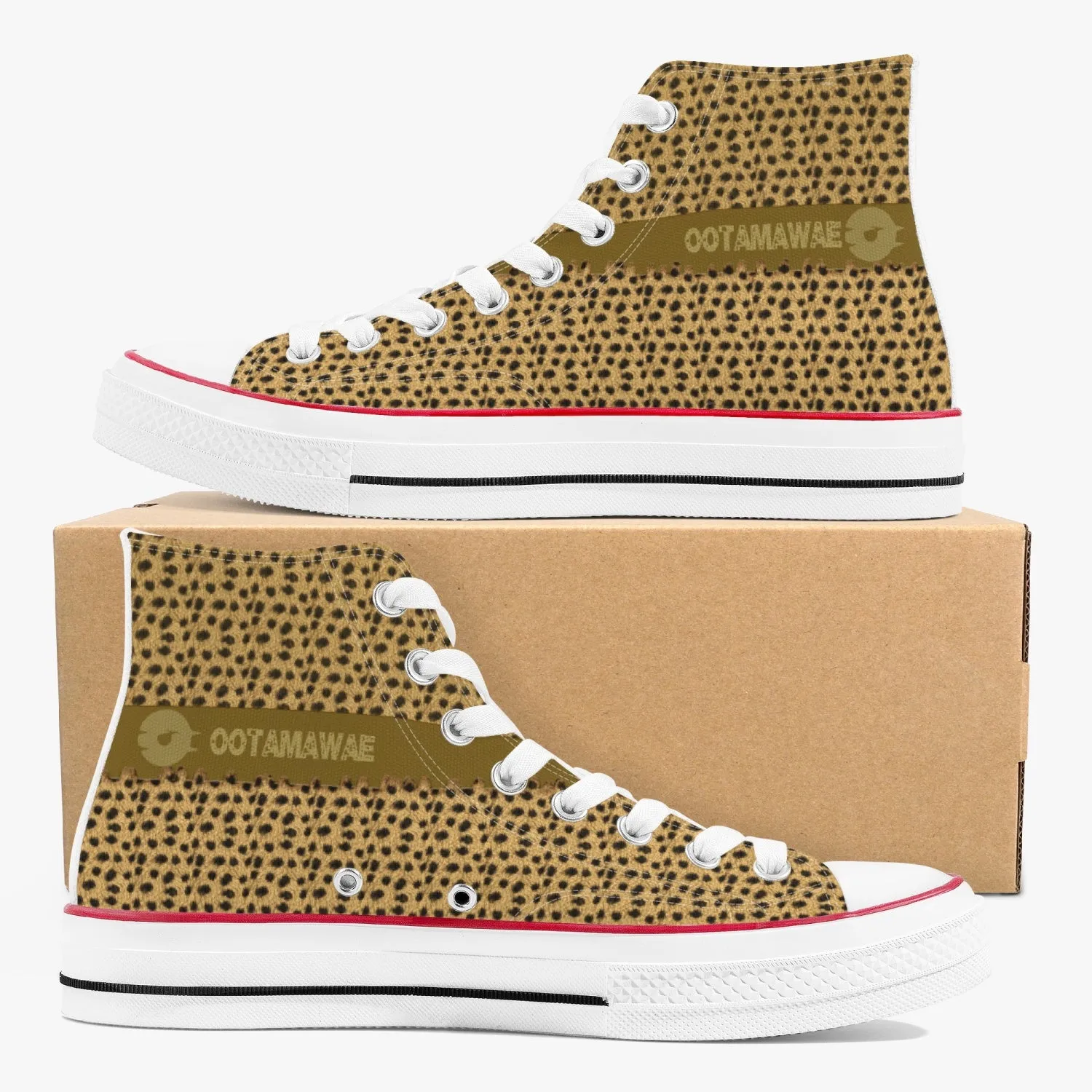 New High-Top Canvas Shoes - Animal Print