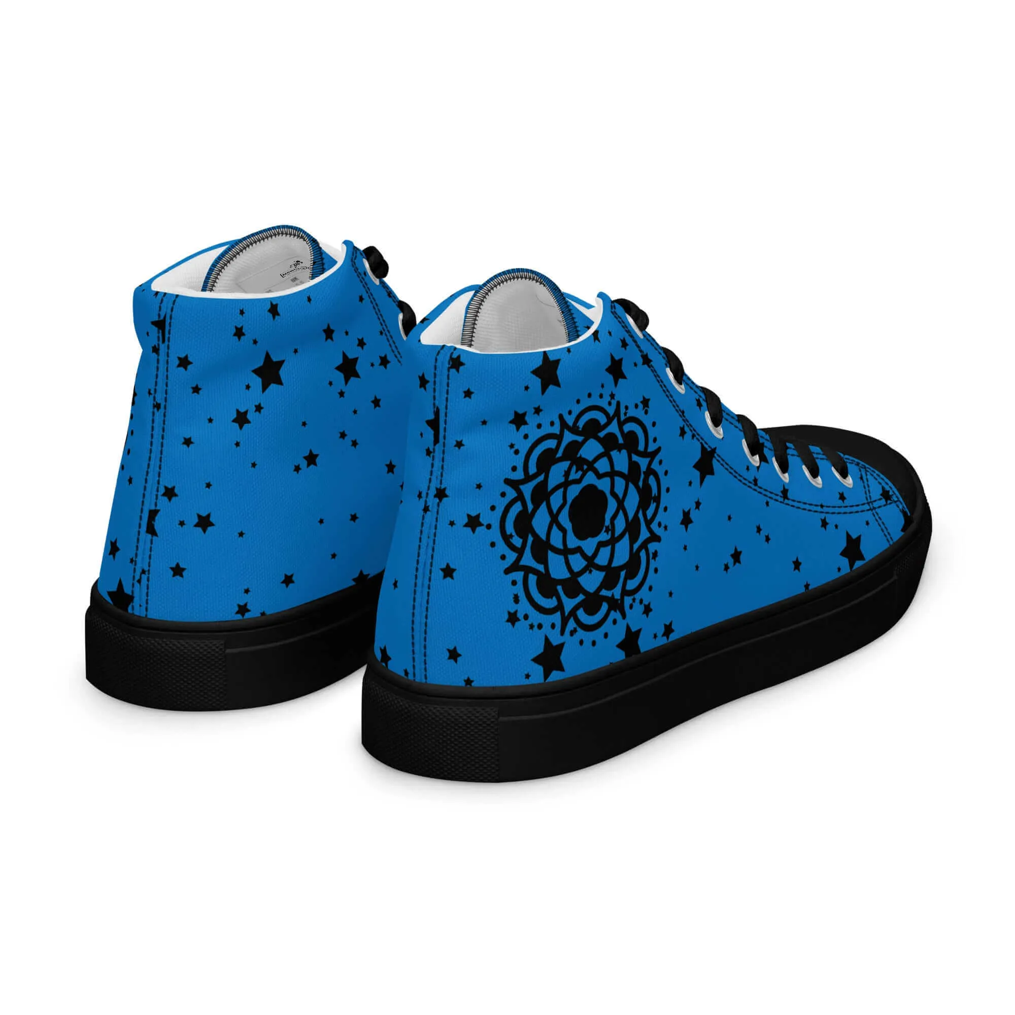 Nowhere2be Blue Flower high top canvas shoes