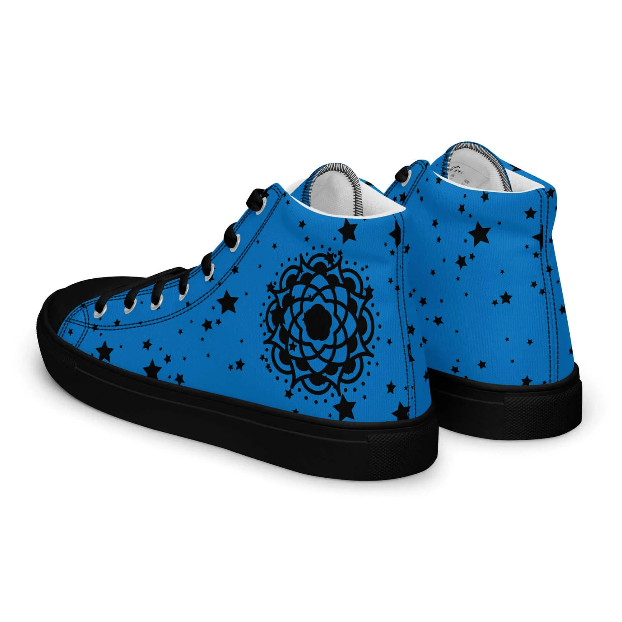 Nowhere2be Blue Flower high top canvas shoes