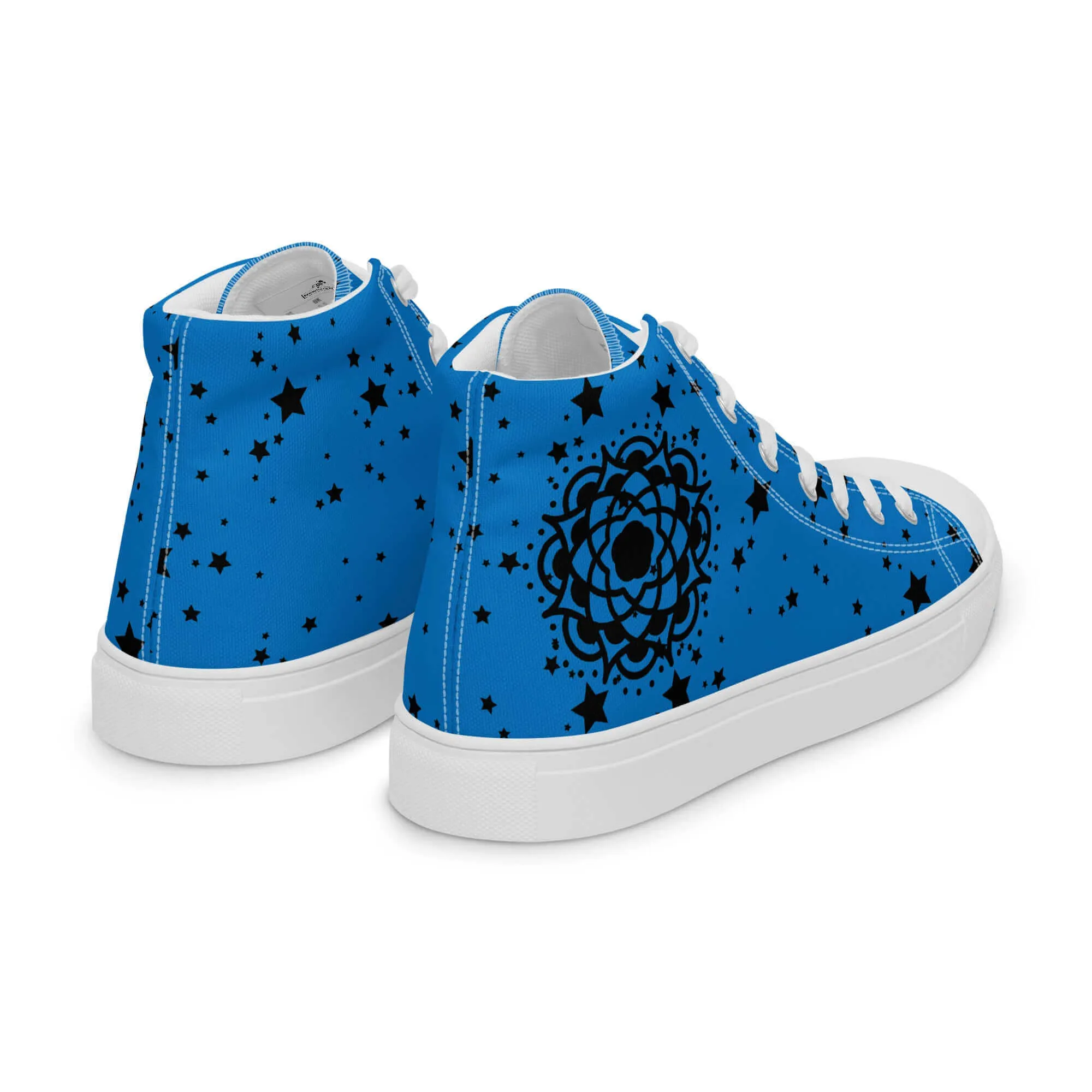 Nowhere2be Blue Flower high top canvas shoes