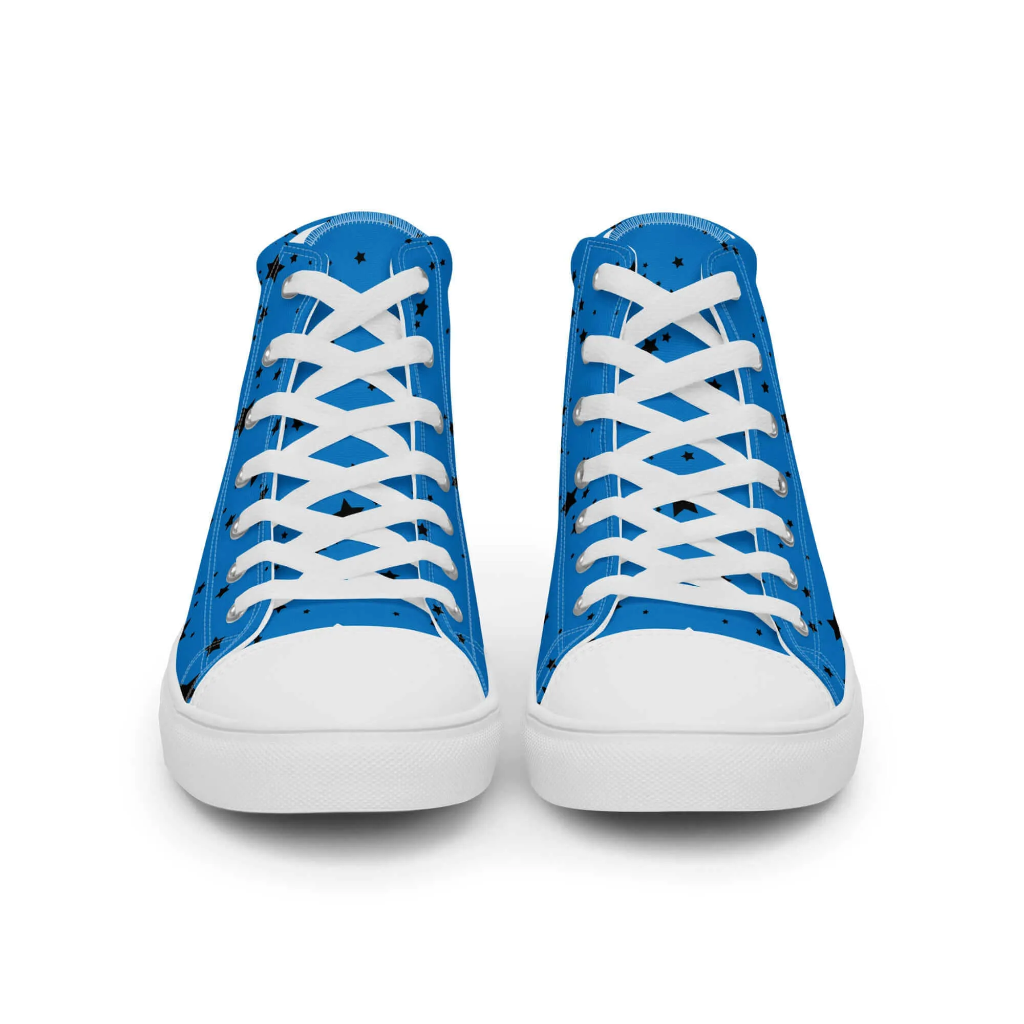 Nowhere2be Blue Flower high top canvas shoes