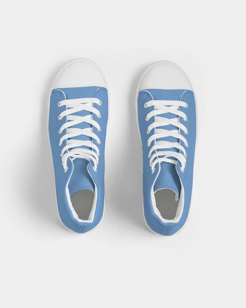 Pastel Blue Women's High-top Canvas Sneakers | Women's | Bright Pastel Blue | C60M30Y0K0