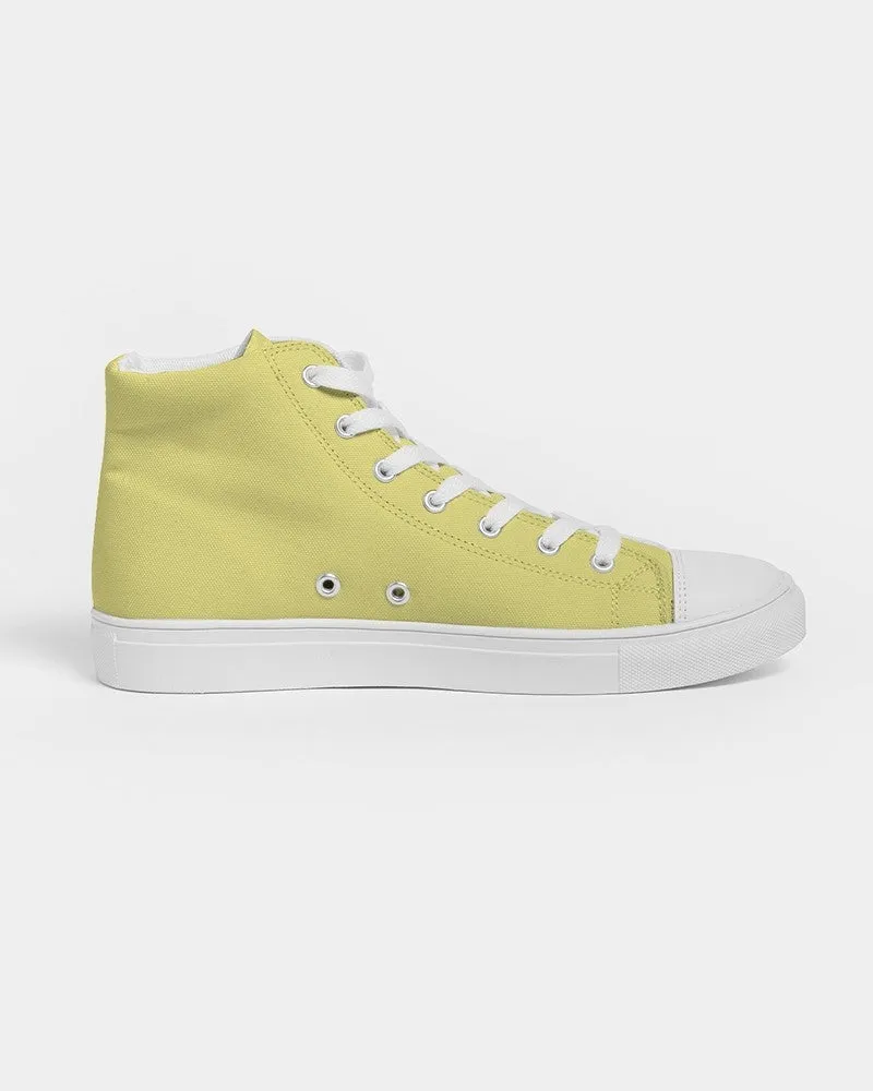 Pastel Yellow Women's High-top Canvas Sneakers | Women's | Bright Pastel Yellow | C0M0Y60K0