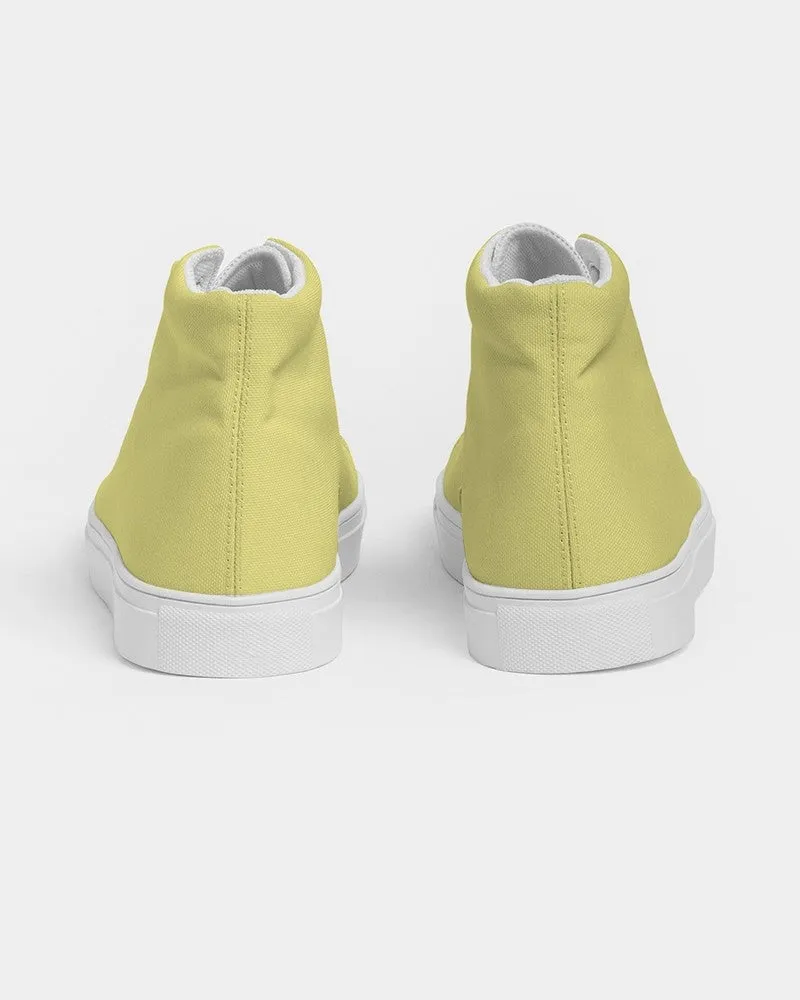 Pastel Yellow Women's High-top Canvas Sneakers | Women's | Bright Pastel Yellow | C0M0Y60K0