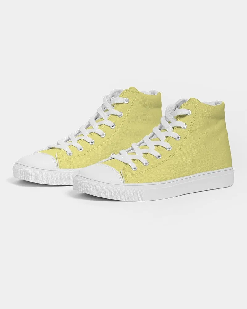 Pastel Yellow Women's High-top Canvas Sneakers | Women's | Bright Pastel Yellow | C0M0Y60K0