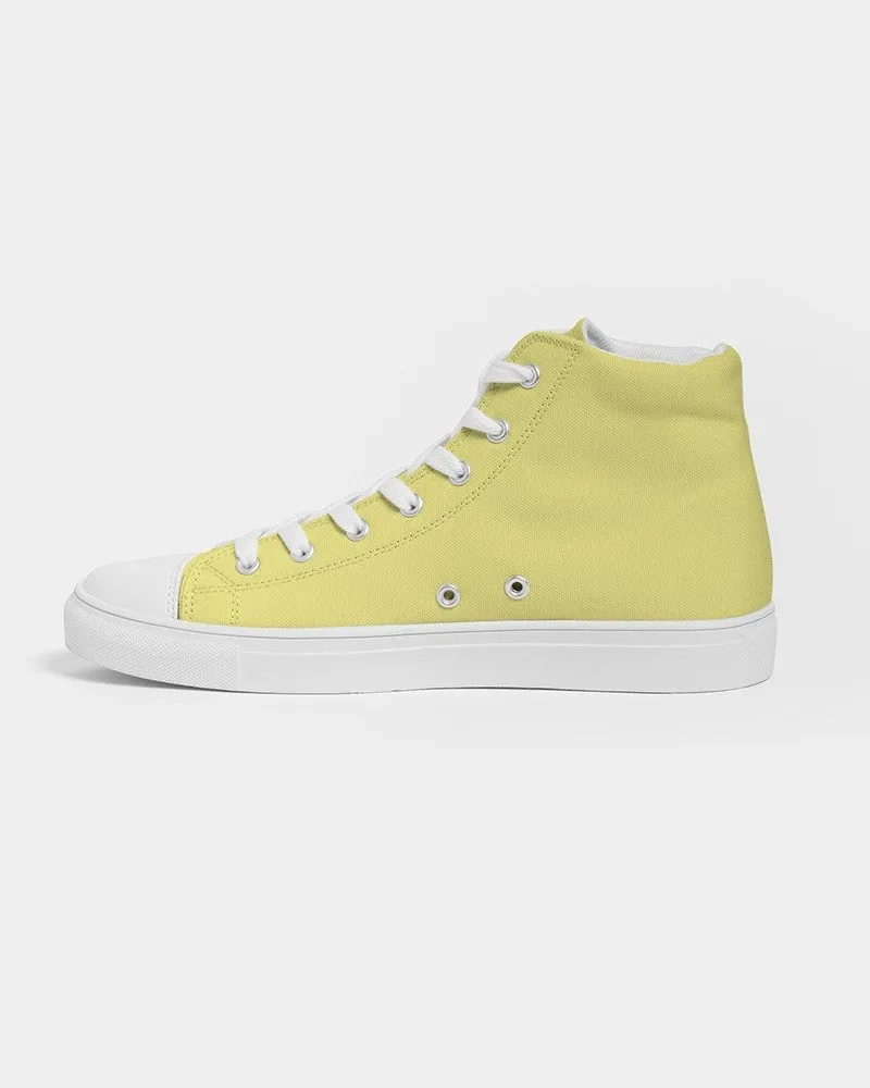 Pastel Yellow Women's High-top Canvas Sneakers | Women's | Bright Pastel Yellow | C0M0Y60K0