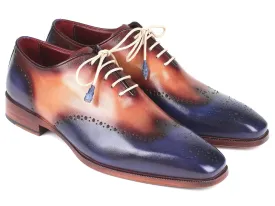 Paul Parkman Blue & Camel Wingtip Oxfords (ID#097BX11)