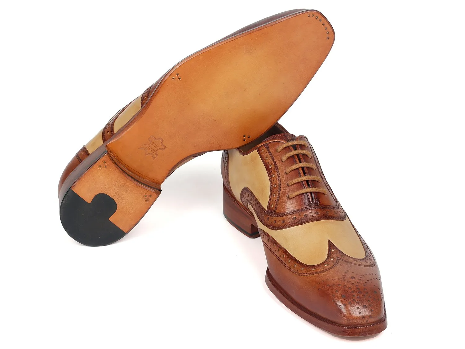 Paul Parkman Dual Tone Oxfords in Brown & Beige