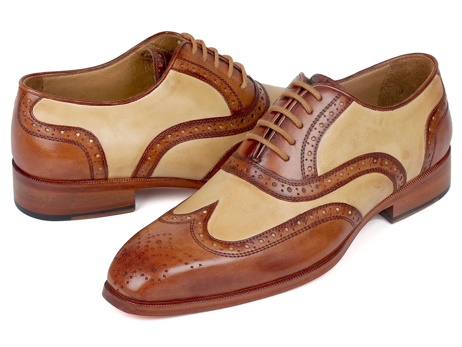 Paul Parkman Dual Tone Oxfords in Brown & Beige