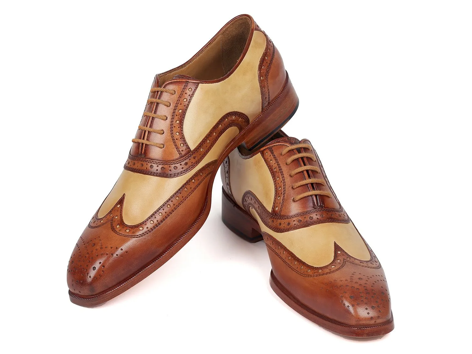 Paul Parkman Dual Tone Oxfords in Brown & Beige