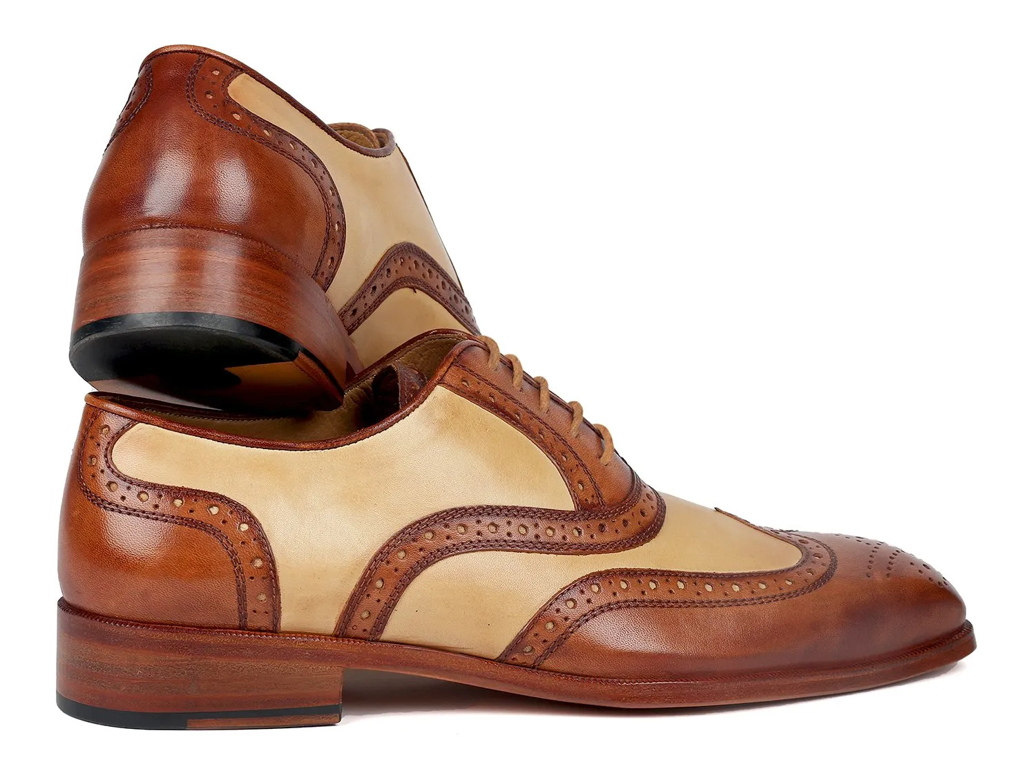 Paul Parkman Dual Tone Oxfords in Brown & Beige