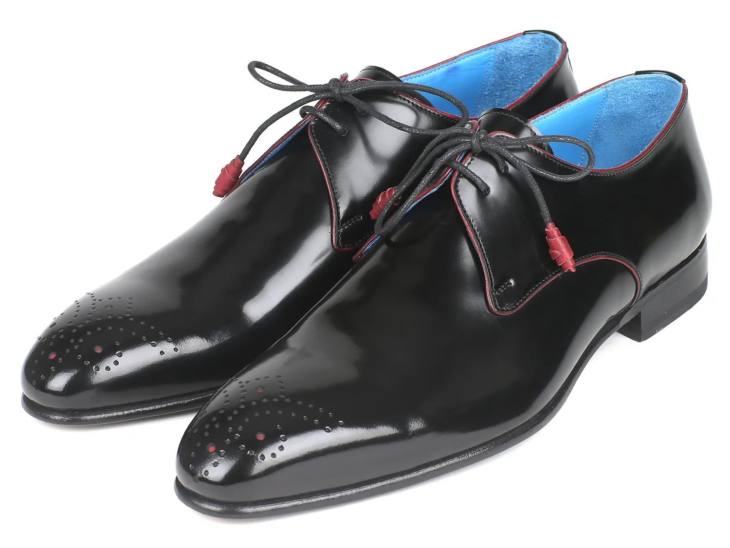 Paul Parkman Medallion Toe Black Derby Shoes (ID#54RG88)