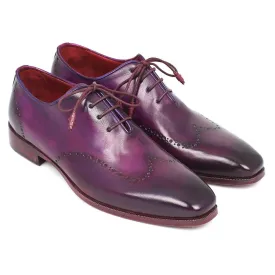 Paul Parkman Men's Purple Wingtip Oxfords (ID#84HT12)