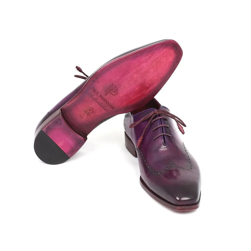 Paul Parkman Men's Purple Wingtip Oxfords (ID#84HT12)