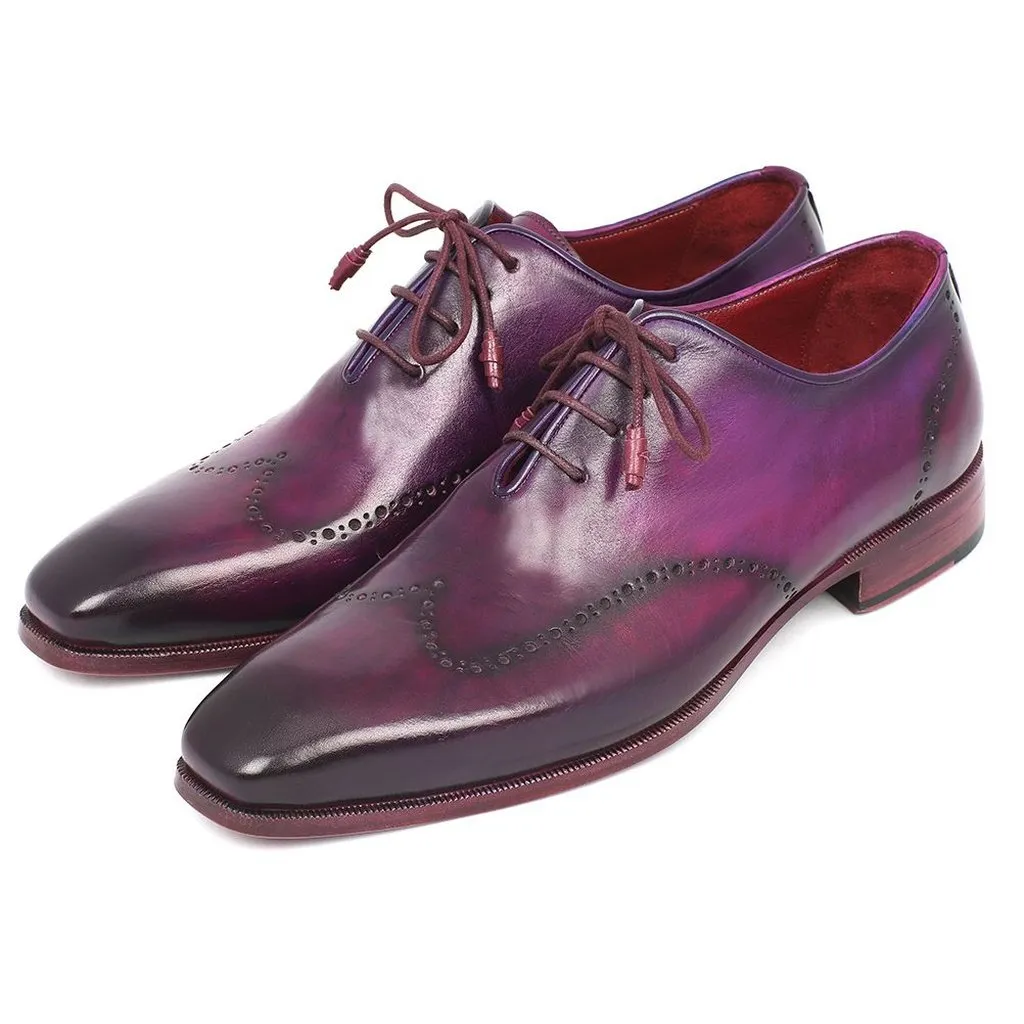 Paul Parkman Men's Purple Wingtip Oxfords (ID#84HT12)