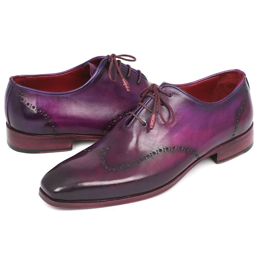 Paul Parkman Men's Purple Wingtip Oxfords (ID#84HT12)