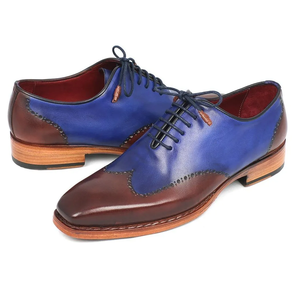 Paul Parkman Men's Wingtip Oxford Goodyear Welted Blue & Brown (ID#81BLU57)