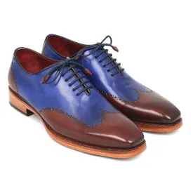 Paul Parkman Men's Wingtip Oxford Goodyear Welted Blue & Brown (ID#81BLU57)