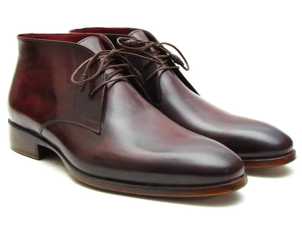 Personalized Brown & Bordeaux Artisan Chukka Boots by Paul Parkman