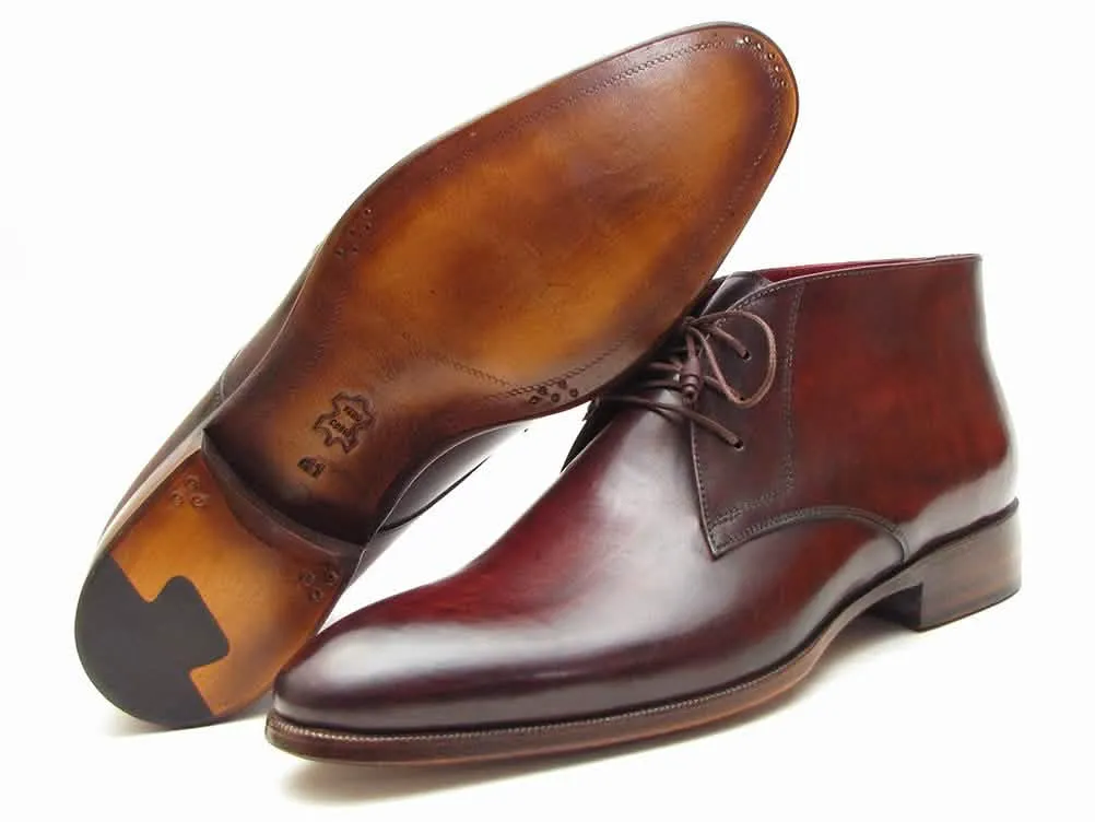 Personalized Brown & Bordeaux Artisan Chukka Boots by Paul Parkman