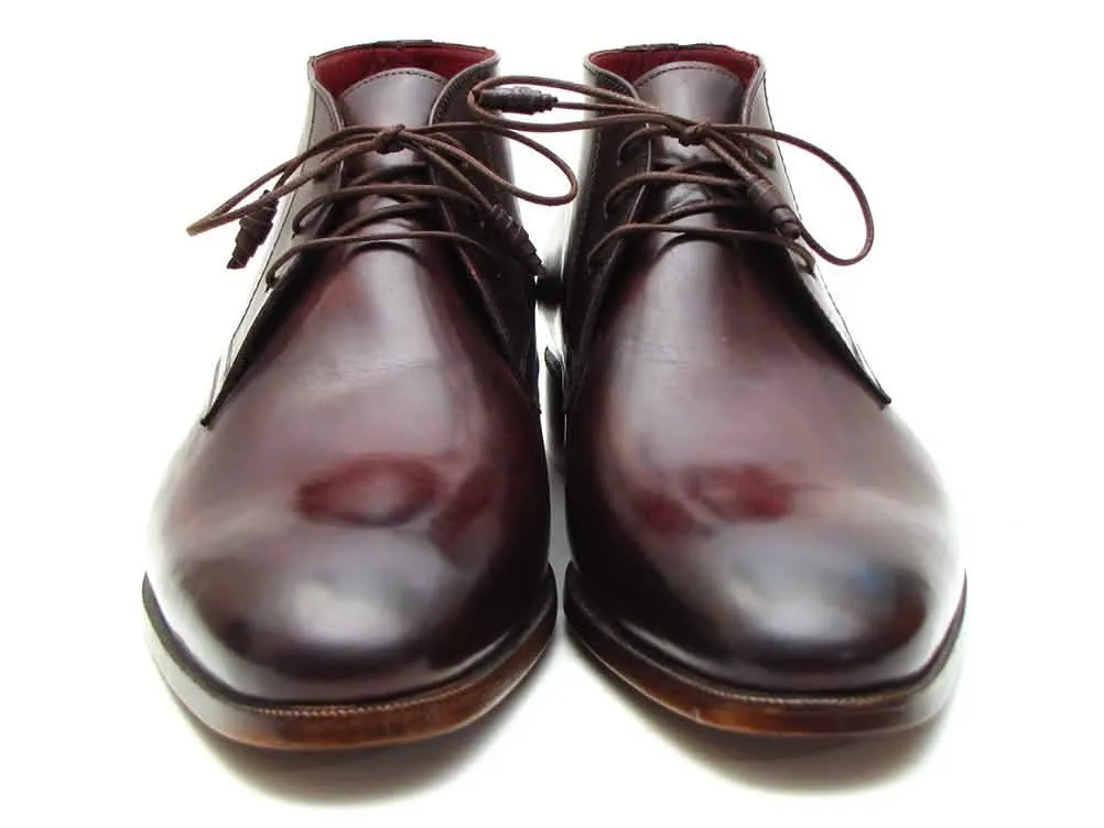 Personalized Brown & Bordeaux Artisan Chukka Boots by Paul Parkman