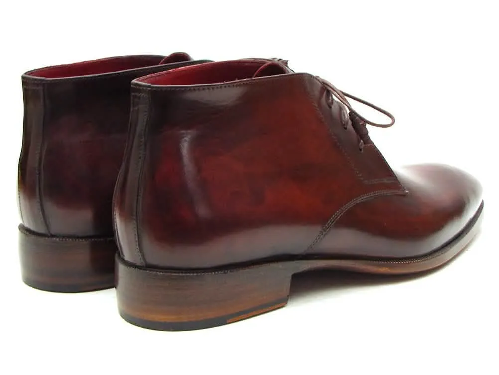 Personalized Brown & Bordeaux Artisan Chukka Boots by Paul Parkman