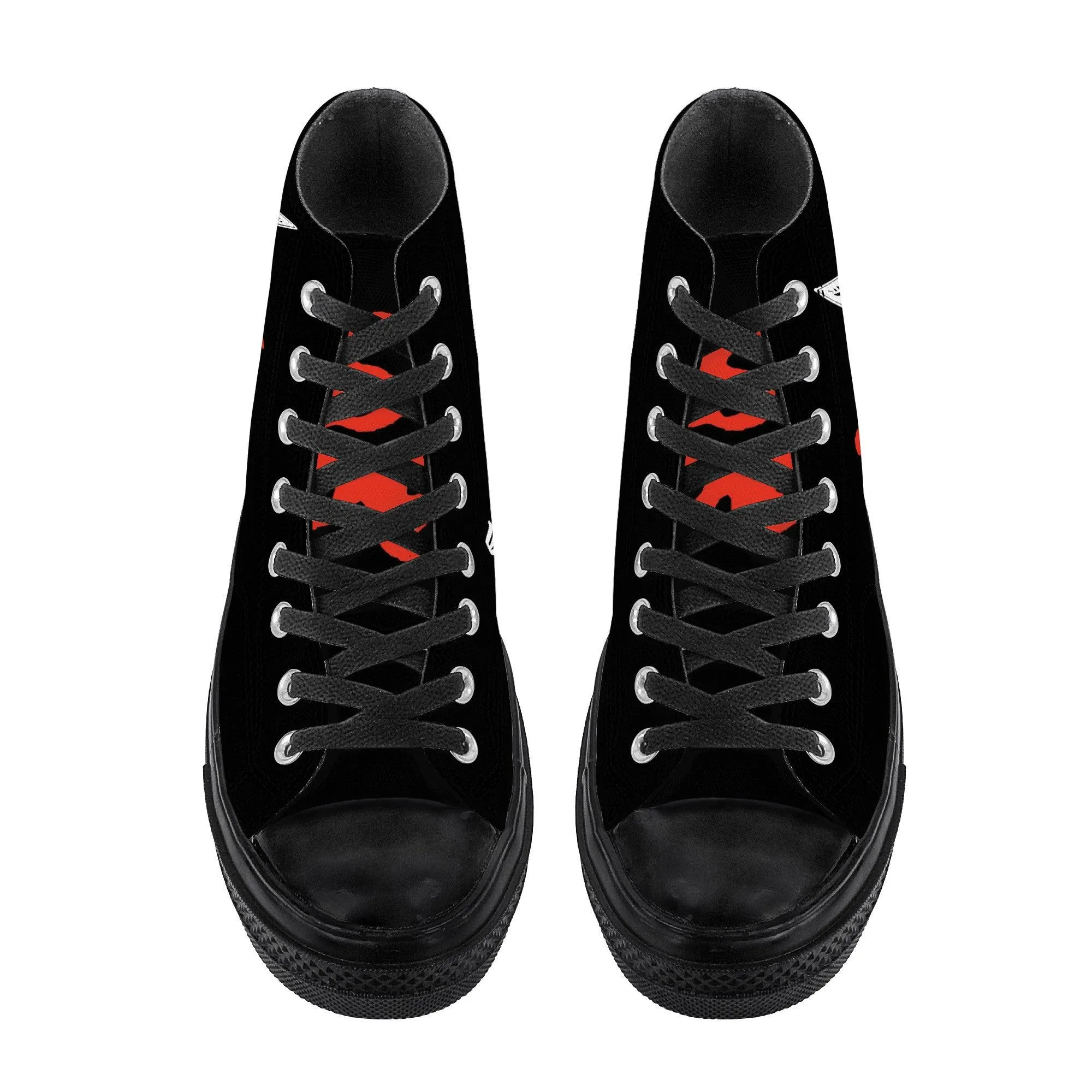 Satan Walk with Me High Top Canvas Shoes - Black