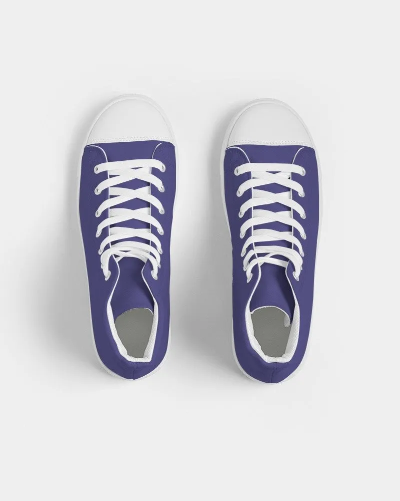 Shaded Midtone Blue High-Top Canvas Sneakers | Women's | C80M80Y0K30