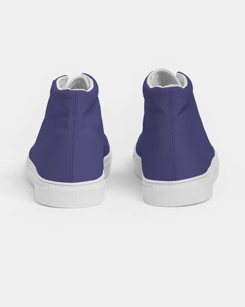 Shaded Midtone Blue High-Top Canvas Sneakers | Women's | C80M80Y0K30