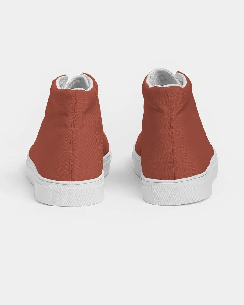 Shaded Midtone Red High-Top Canvas Sneakers | Women's | C0M80Y80K30