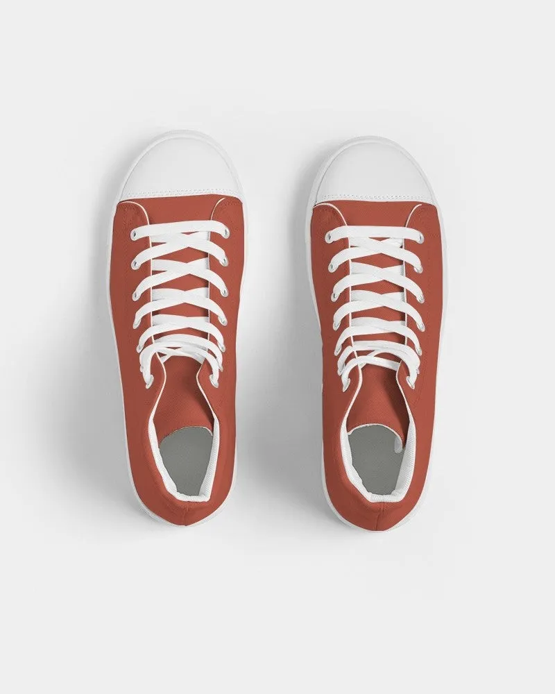 Shaded Midtone Red High-Top Canvas Sneakers | Women's | C0M80Y80K30