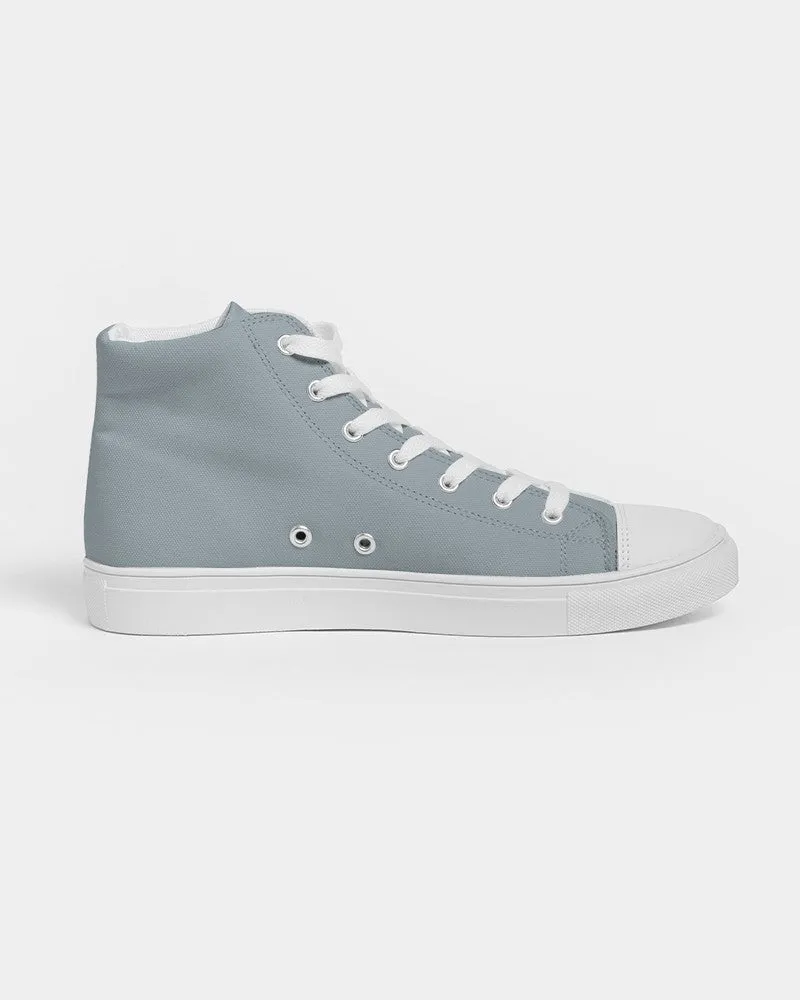 Shaded Pale Cyan Gray High-Top Canvas Sneakers | Men's | C10M0Y0K30