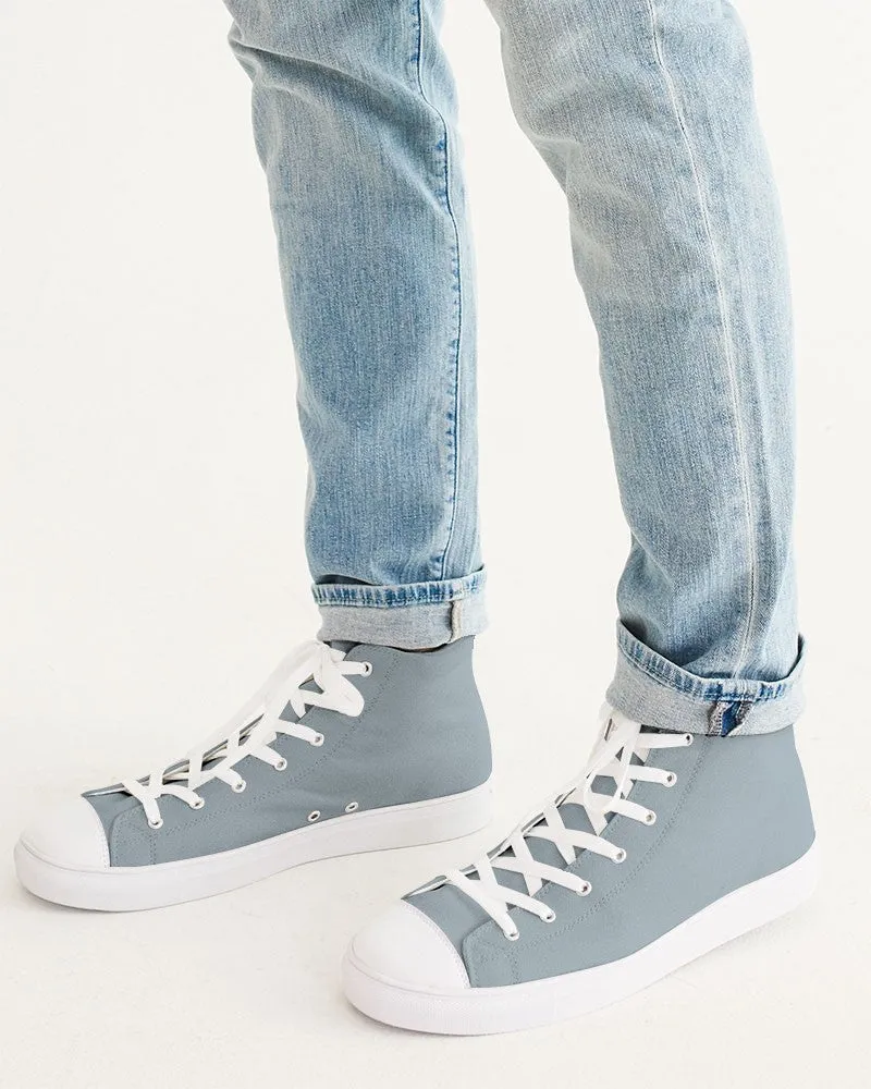 Shaded Pale Cyan Gray High-Top Canvas Sneakers | Men's | C10M0Y0K30