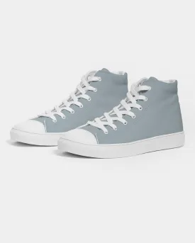 Shaded Pale Cyan Gray High-Top Canvas Sneakers | Men's | C10M0Y0K30