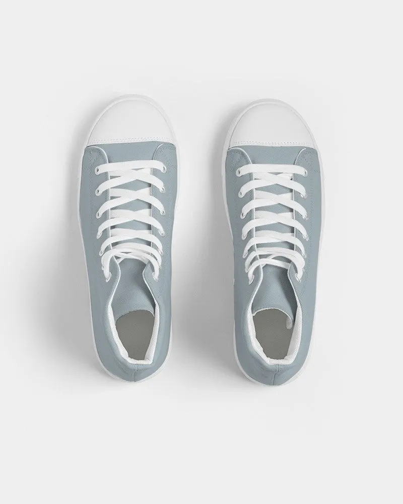 Shaded Pale Cyan Gray High-Top Canvas Sneakers | Men's | C10M0Y0K30