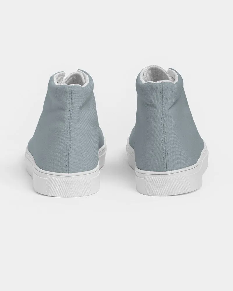 Shaded Pale Cyan Gray High-Top Canvas Sneakers | Men's | C10M0Y0K30