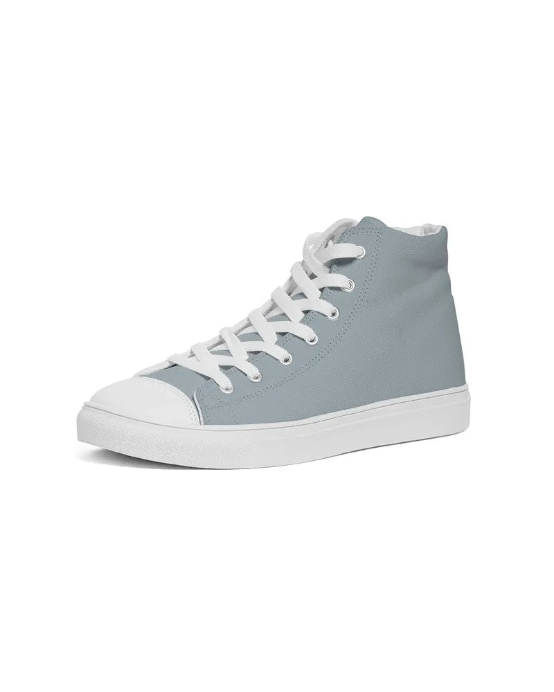 Shaded Pale Cyan Gray High-Top Canvas Sneakers | Men's | C10M0Y0K30