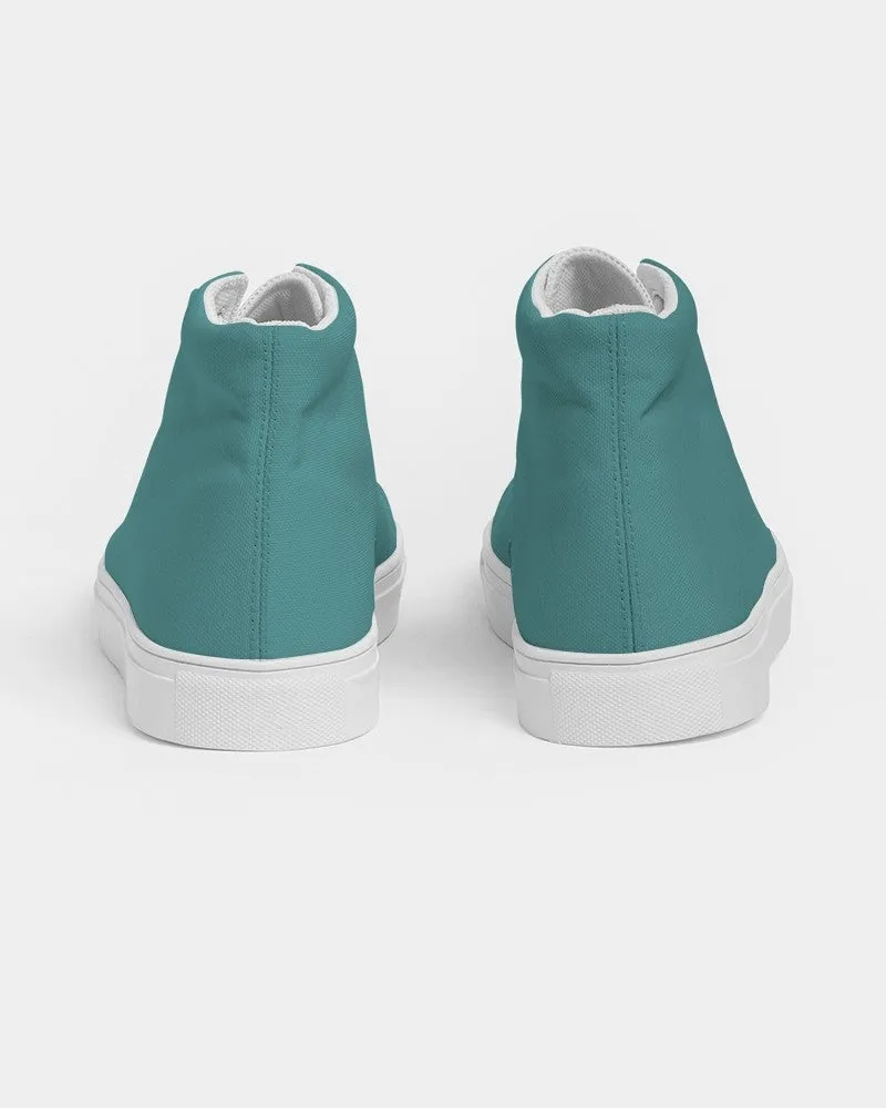 Shaded Pastel Blue-Green High-Top Canvas Sneakers | Men's | C60M0Y30K30