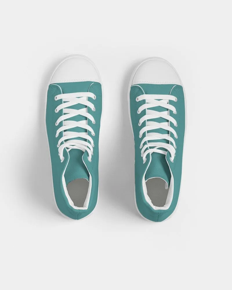 Shaded Pastel Blue-Green High-Top Canvas Sneakers | Men's | C60M0Y30K30