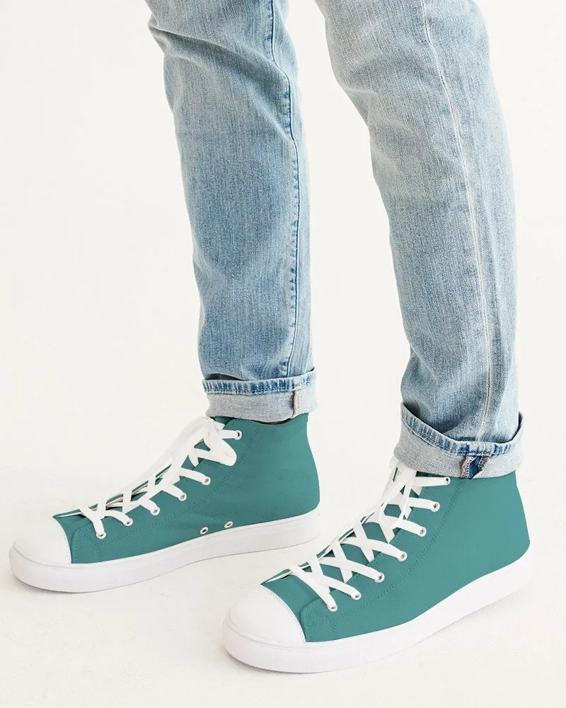 Shaded Pastel Blue-Green High-Top Canvas Sneakers | Men's | C60M0Y30K30