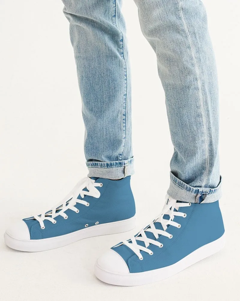 Shaded Pastel Cyan High-Top Canvas Sneakers | Men's | C60M15Y0K30