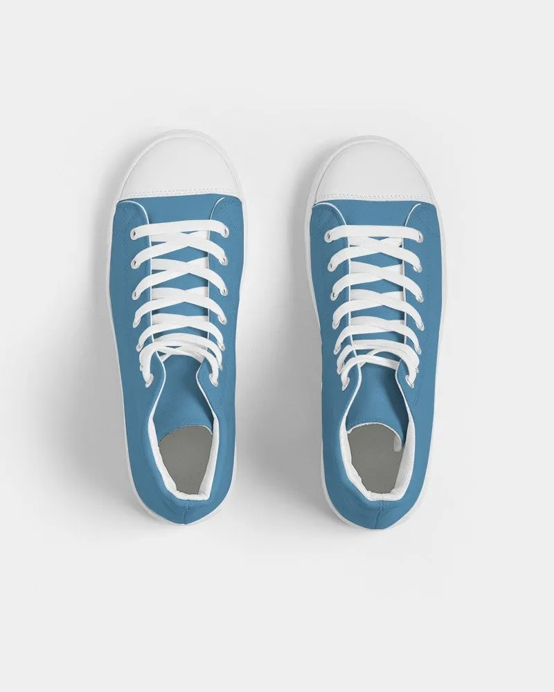 Shaded Pastel Cyan High-Top Canvas Sneakers | Men's | C60M15Y0K30